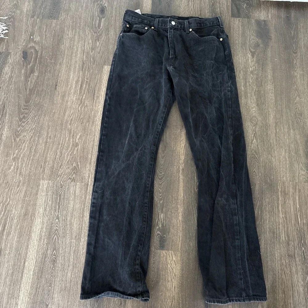 Levi's Mens 36x36 Black 517 Bootcut Jeans Faded Denim Western Cowboy Biker